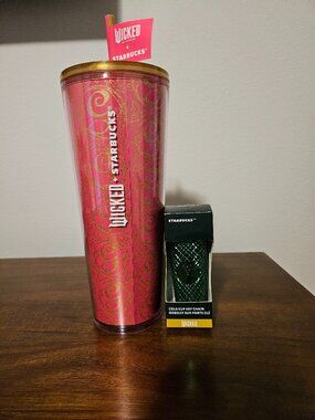Starbucks Wicked Glinda Pink 24 oz Cup and Keychain